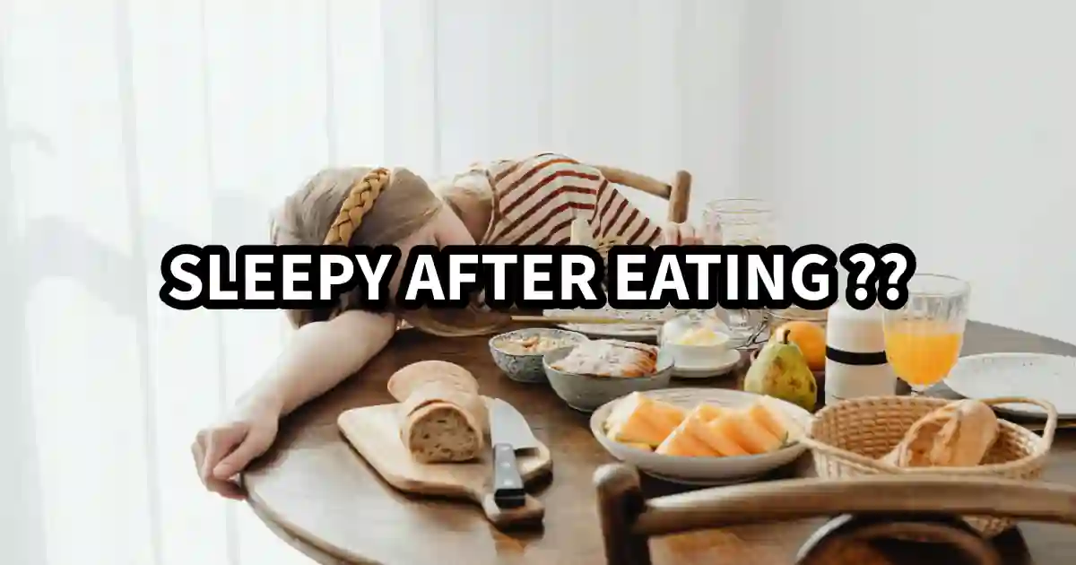 Illustration of feeling sleepy after eating