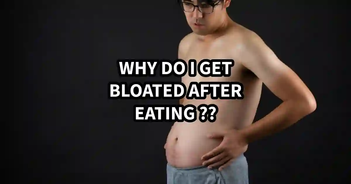 Illustration of abdominal bloating and distension after eating