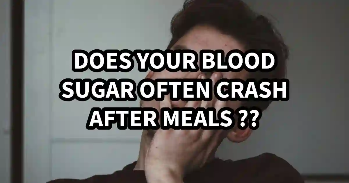 Illustration showing a person experiencing post-meal reactive hypoglycemia with fatigue and dizziness