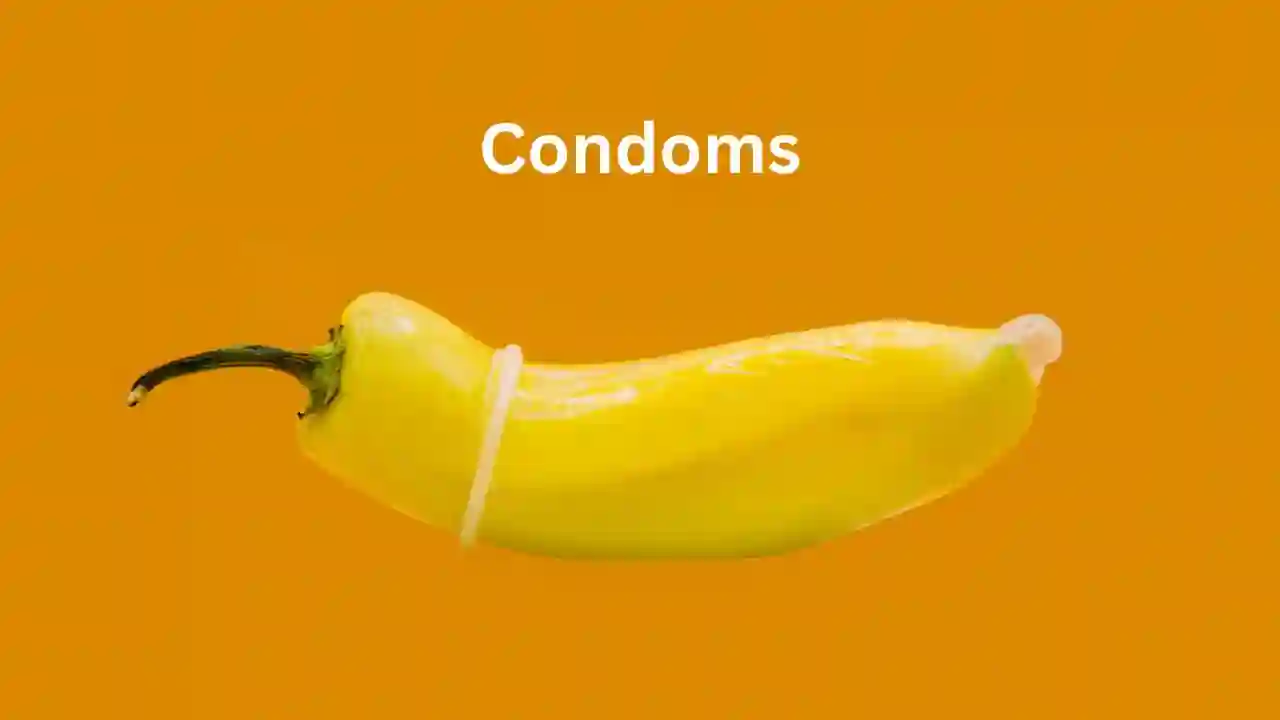 A picture showing a condom.